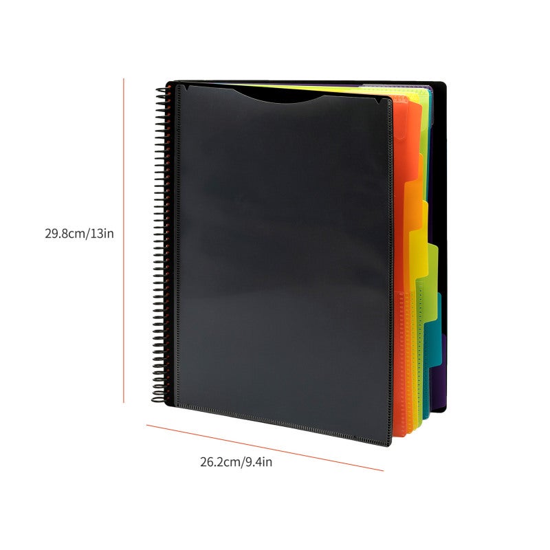 Expanding Folder: 24 Pockets Multicolor Water-Resistant PP Material - Customizable Non-Glare Front Cover Organizing Tool for Home Office Paper Organization - Image 4