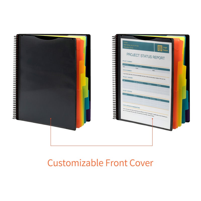Expanding Folder: 24 Pockets Multicolor Water-Resistant PP Material - Customizable Non-Glare Front Cover Organizing Tool for Home Office Paper Organization - Image 5
