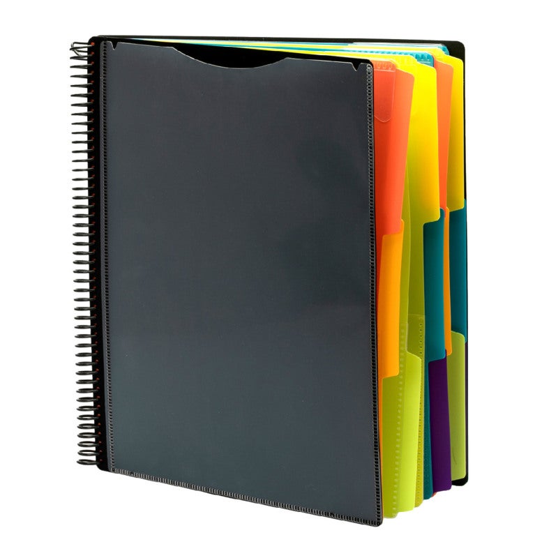 Expanding Folder: 24 Pockets Multicolor Water-Resistant PP Material - Customizable Non-Glare Front Cover Organizing Tool for Home Office Paper Organization - Image 1