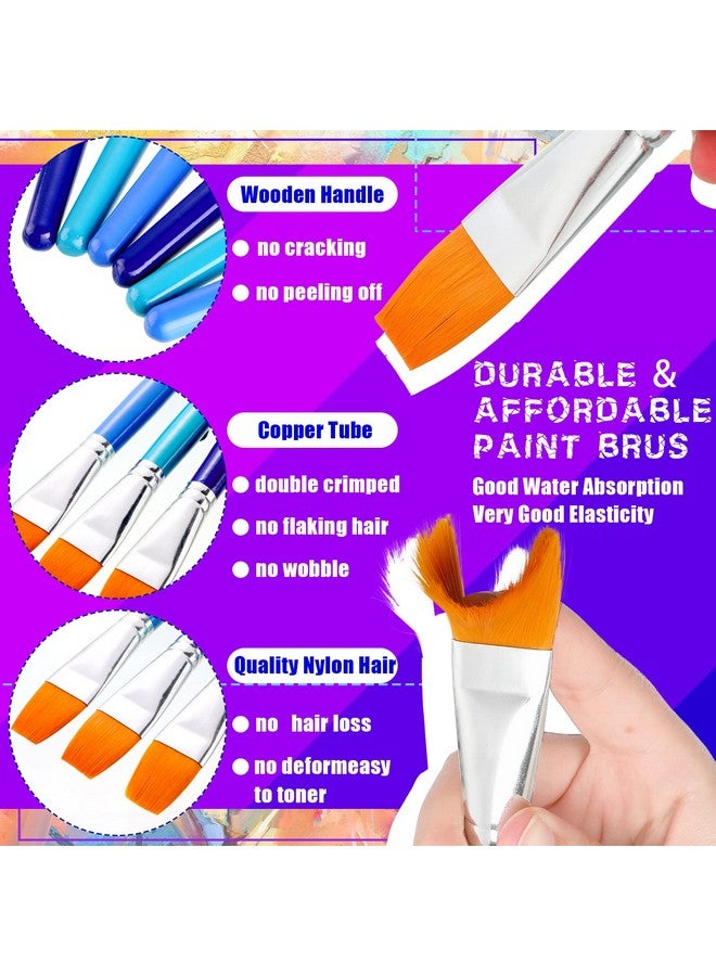 Cindeer 12 Pack Flat Paint Brush Acrylic Paint Brushes 1 Inch Small Paint Brush Thin Craft Paint Brushes Bulk For Acrylic Painting Watercolor Oil Crafts Face Body Art - Image 4