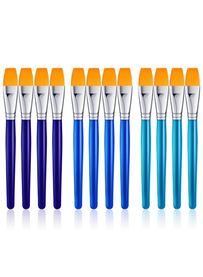 Cindeer 12 Pack Flat Paint Brush Acrylic Paint Brushes 1 Inch Small Paint Brush Thin Craft Paint Brushes Bulk For Acrylic Painting Watercolor Oil Crafts Face Body Art - Image 2