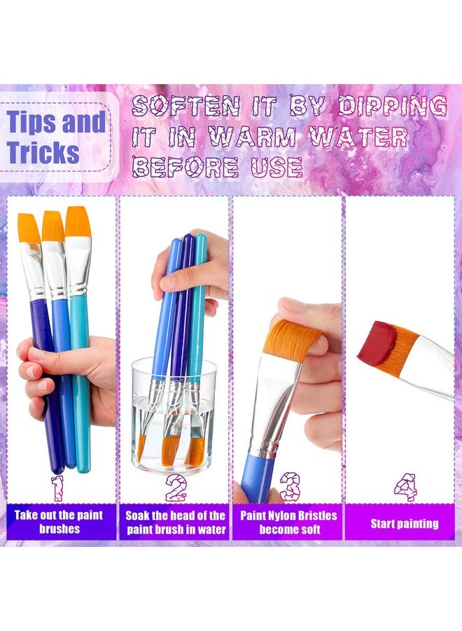 Cindeer 12 Pack Flat Paint Brush Acrylic Paint Brushes 1 Inch Small Paint Brush Thin Craft Paint Brushes Bulk For Acrylic Painting Watercolor Oil Crafts Face Body Art - Image 5