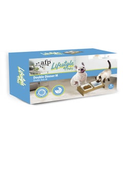 all for paws DOUBLE DINNER PETS FEEDER 2X400ML - MEDIUM  - Image 2