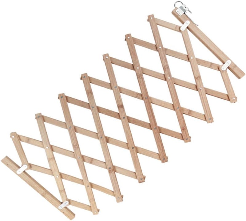 BESTonZON Retractable Wooden Pet Gate Dog Fence Small Size Indoor Doorway Safety Barrier for Puppy and Small Dogs Pet Isolation Fence - Image 1