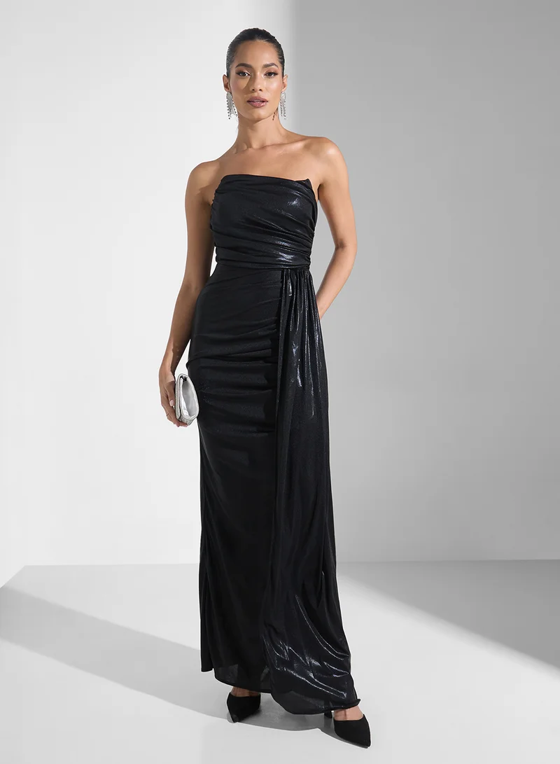 Namshi x Strapless Drape Evening Dress