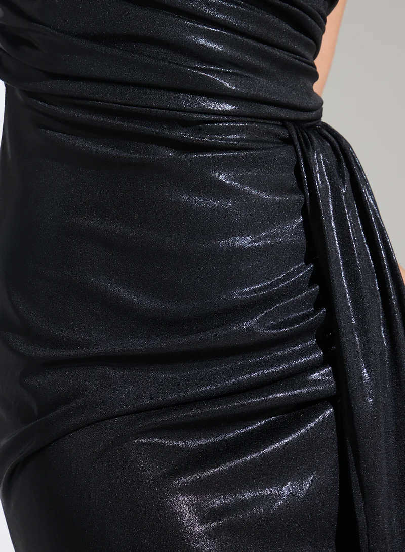 Namshi x Strapless Drape Evening Dress