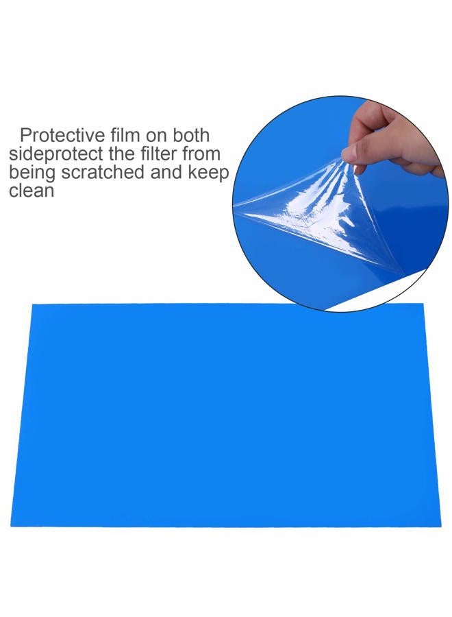 Pangda 9 Pack Gel Filter Colored Overlays Correction Gel Light Filter Transparent Color Film Plastic Sheets, 11.7 by 8.3 Inches (Blue) - Image 4