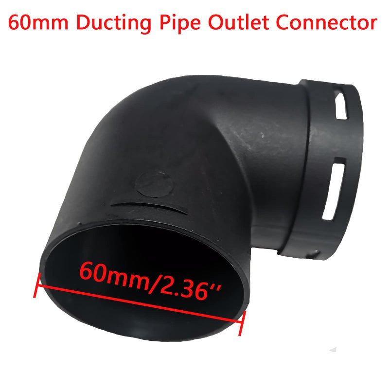 CYDZSW 60mm24inch Diesel Air Heater Duct ConnectorDucting Pipe Outlet Connector for Diesel Air Parking Caravan HeatersHigh Temperature ResistanceL Shape ElbowBlack60mm - Image 4