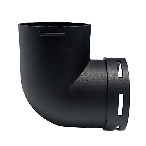 CYDZSW 60mm24inch Diesel Air Heater Duct ConnectorDucting Pipe Outlet Connector for Diesel Air Parking Caravan HeatersHigh Temperature ResistanceL Shape ElbowBlack60mm - Image 1
