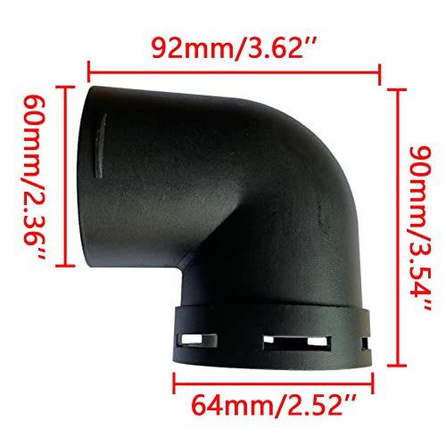 CYDZSW 60mm24inch Diesel Air Heater Duct ConnectorDucting Pipe Outlet Connector for Diesel Air Parking Caravan HeatersHigh Temperature ResistanceL Shape ElbowBlack60mm - Image 5