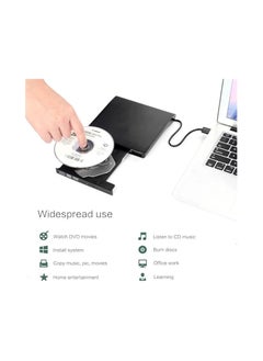 ماركة غير محددة محرك أقراص CD خارجي محمول بمنفذ USB 3.0 - متوافق مع DVD-R، DVD-RW، DVD+R، DVD+RW، DVD-ROM لنقل البيانات بسرعة فائقة - يعمل مع الكمبيوتر، اللاب توب، وأجهزة ماك  - Image 2