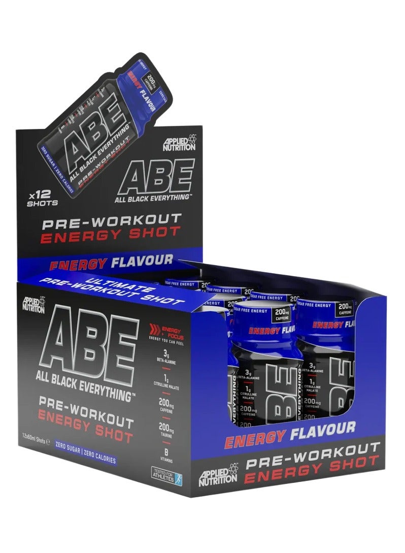أبلايد نيوتريشن أبي ألتميت بري ورك أوت شوت بنكهة الطاقة - 60 مل، عبوة من 12 - Image 1