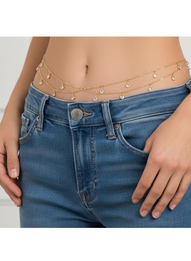 Belly Chain for Women Waist, Non Tarnish Gold Body Jewelry for Women Cloth Decor, Stomach Chain for Backless Dress, Summer Beach Jewelry - Image 4
