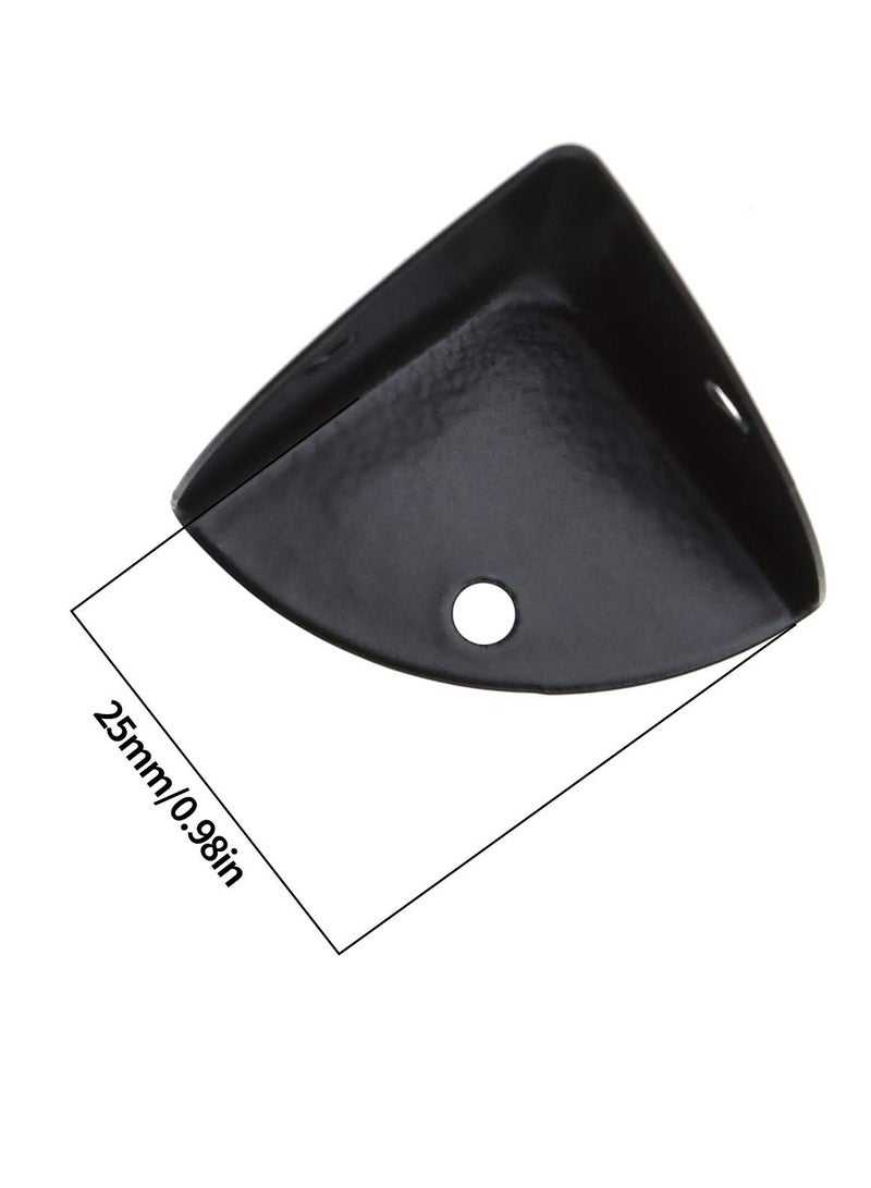 KASTWAVE 12pcs Black Corner Brace Decorative Protectors Wrap Angle Edge Guard Cover Brackets 25mm for  Metal Shelf Edge Protector Box Corner Protectors Decorative Angle Corner Guards - Image 2