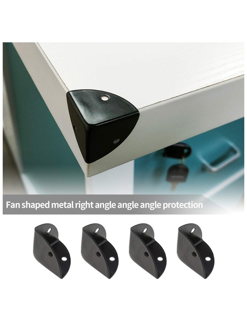 KASTWAVE 12pcs Black Corner Brace Decorative Protectors Wrap Angle Edge Guard Cover Brackets 25mm for  Metal Shelf Edge Protector Box Corner Protectors Decorative Angle Corner Guards - Image 5