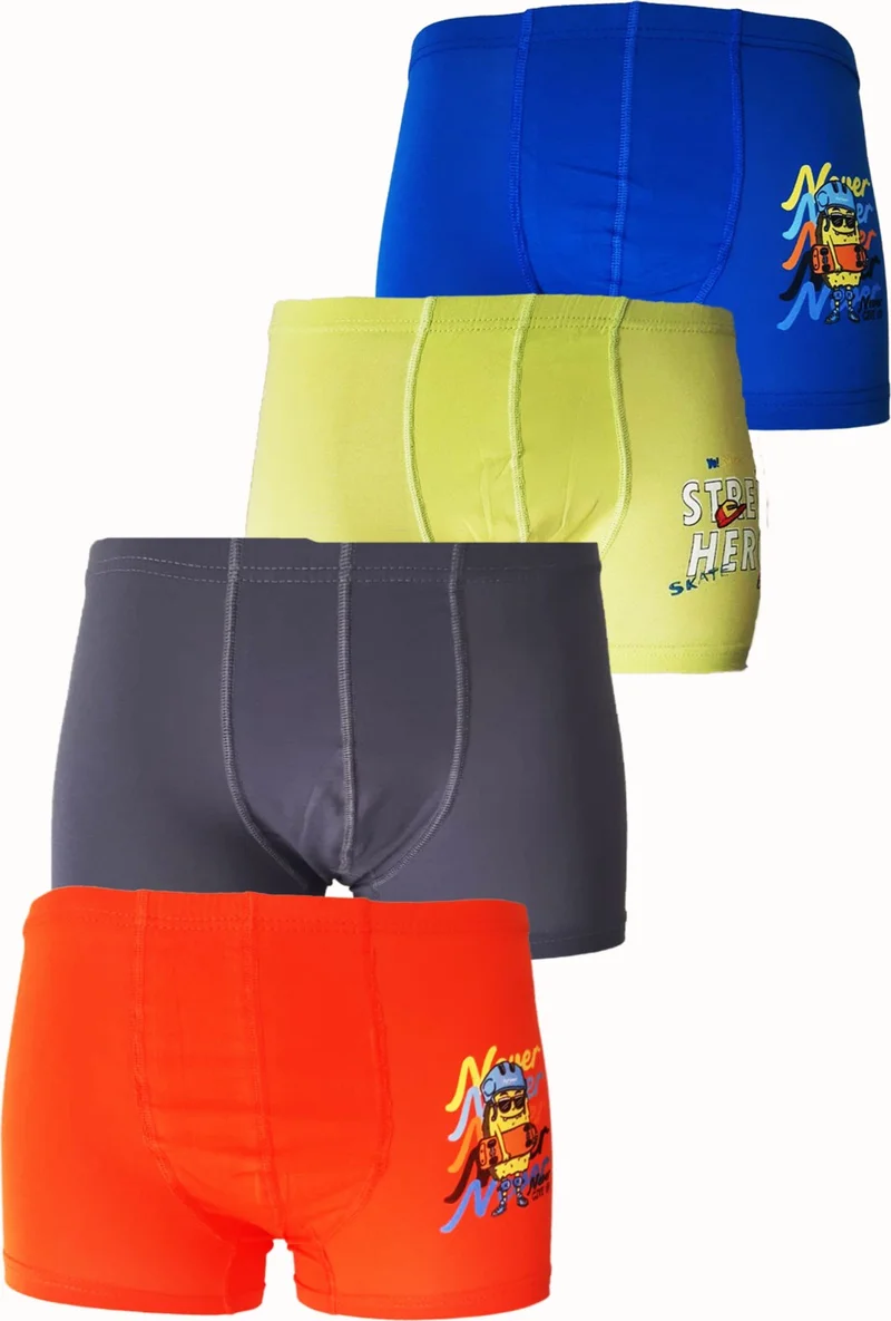 Hepsine Rakip Rival to All 4 Pack Boys Boxer Cotton Colorful Comfortable Mixed Long Johns Lxx