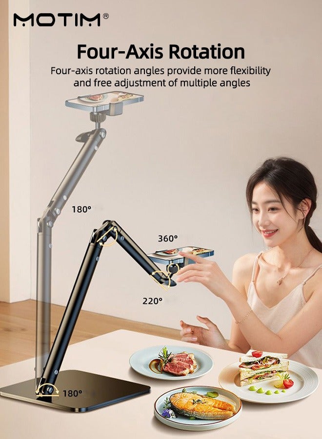 موتيم حامل هاتف محمول للمكتب، ارتفاع قابل للتعديل 42 سم، ذراع دعم بزاوية مرنة، زاوية عرض قابلة للتعديل 360 درجة، حامل iPhone، حامل هاتف محمول - Image 2