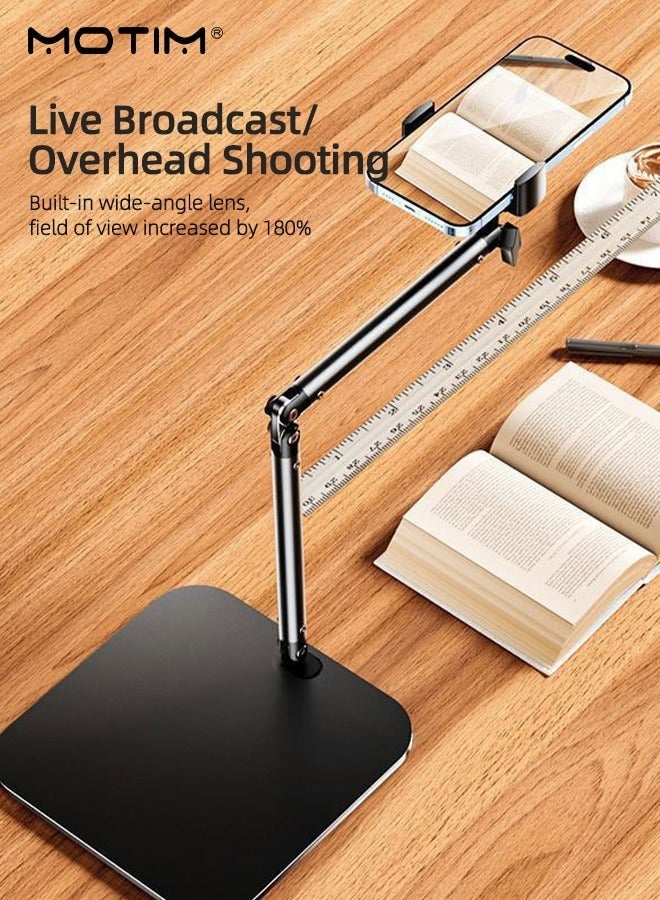 موتيم حامل هاتف محمول للمكتب، ارتفاع قابل للتعديل 42 سم، ذراع دعم بزاوية مرنة، زاوية عرض قابلة للتعديل 360 درجة، حامل iPhone، حامل هاتف محمول - Image 4