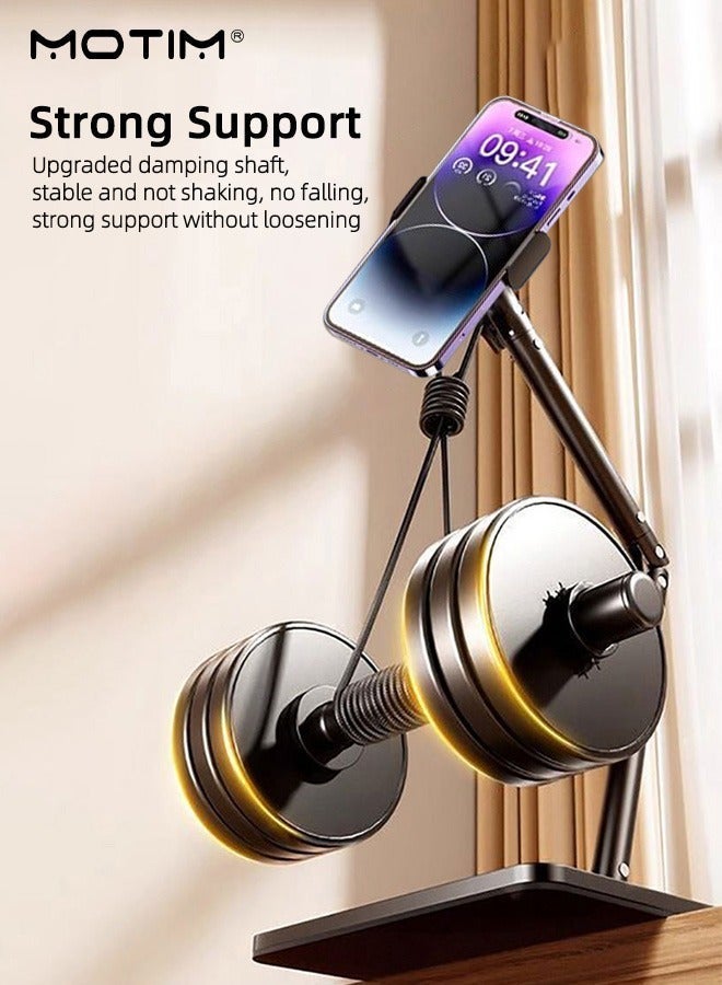 موتيم حامل هاتف محمول للمكتب، ارتفاع قابل للتعديل 42 سم، ذراع دعم بزاوية مرنة، زاوية عرض قابلة للتعديل 360 درجة، حامل iPhone، حامل هاتف محمول - Image 5