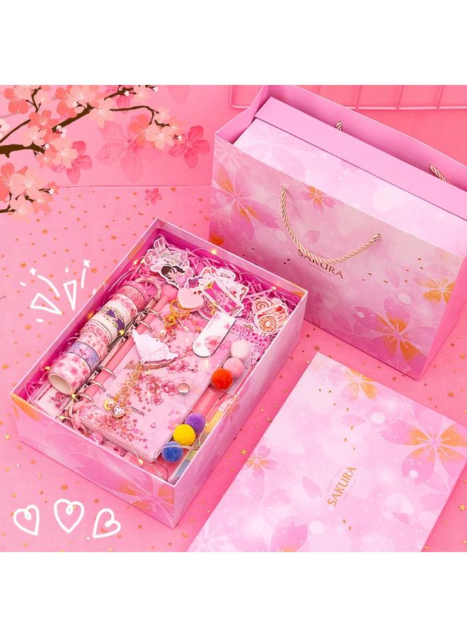 Bluejw Dream Cherry Blossom Quicksand Hand Ledger Simple Ins Style Girl Cute Loose-leaf Detachable Net Red Hand Ledger Suit - Image 5