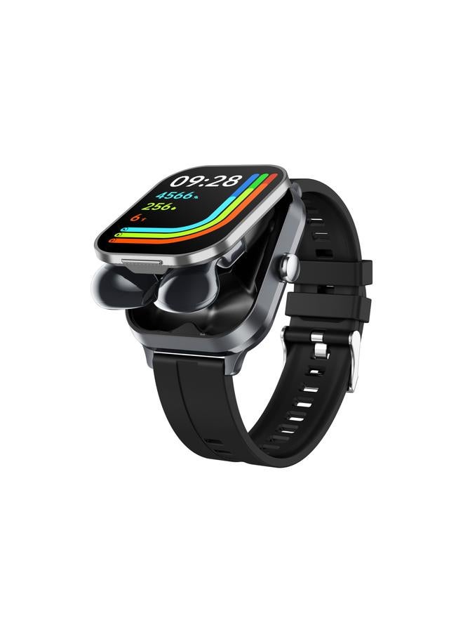 erorex D8 Pro 2.01 inch 2 in 1 Bluetooth Earphone Silicone Strap Smart Watch, Support NFC with Cover - Image 1