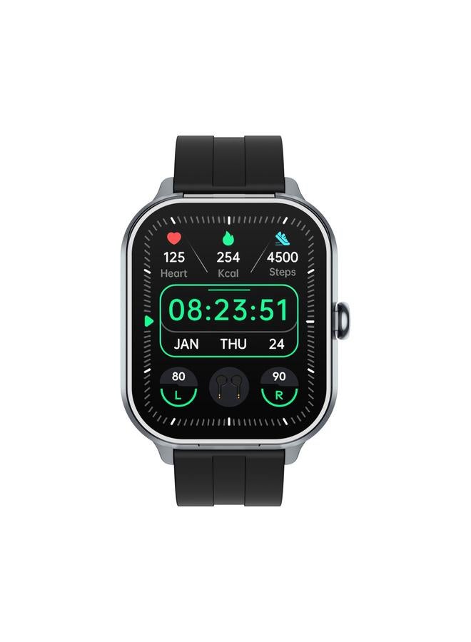 erorex D8 Pro 2.01 inch 2 in 1 Bluetooth Earphone Silicone Strap Smart Watch, Support NFC with Cover - Image 2