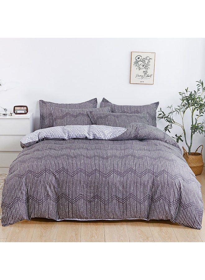 RISHAHOME 6-Piece Double Size Duvet Cover Set|1 Duvet Cover + 1 Flat Sheet + 4 Pillow Cases|Microfibre|ABBEY  - Image 2