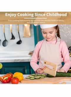Excefore Wooden Kids Cooking Knives, Kitchen Toys Kids Wooden Knife Cutter Vegetable and Fruit Cutter for Kids Pretend Role Play for Fruits, Bread, Cakes, 2 Pieces  - Image 3