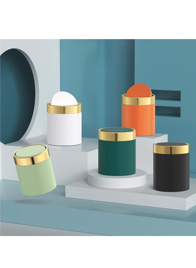 Mini Trash Can with Lid, Desktop Small Trash Can Recycling Bin Cute Metal Garbage Can for Tabletop Countertop Use,Stainless Steel 0.4 Gallon/1.5 Liter Waste Bin Mini Garbage Cans Dark Green