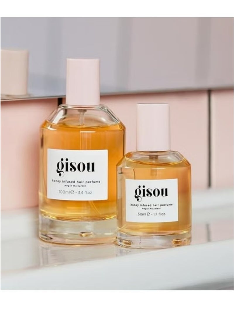 Gisou Premium Hair Duo: Honey Hair Perfume (50ml) + Delicate Enriched Oil (1.7oz) | Softness, Shine & Scent  - Image 2