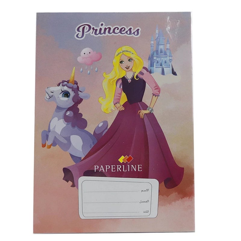Paperline Exercise Book Single Line Creative Arabic Notebook Princess Print Cover