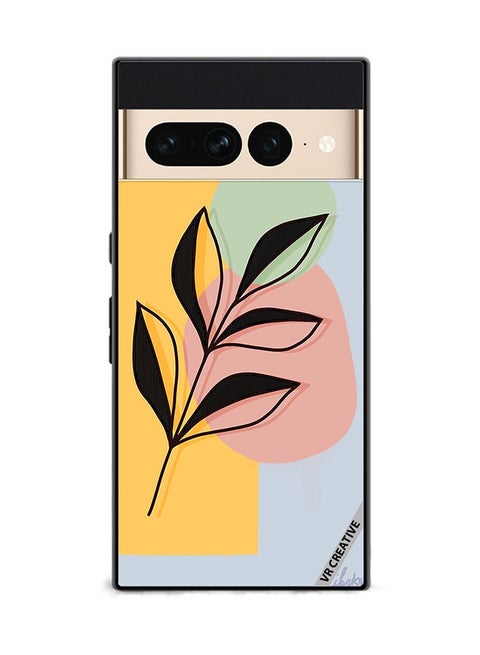 Protective Case Cover For Google Pixel 7 Pro Abstract Shapes And Floral Design Multicolour
