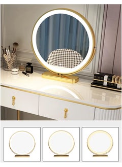 DubaiGallery Home Vanity Desk, Makeup Vanity Set with Ergonomic Cushioned Stool, Dressing Table with Lighted Mirror for Girls Bedroom 2 Drawer  - Image 4