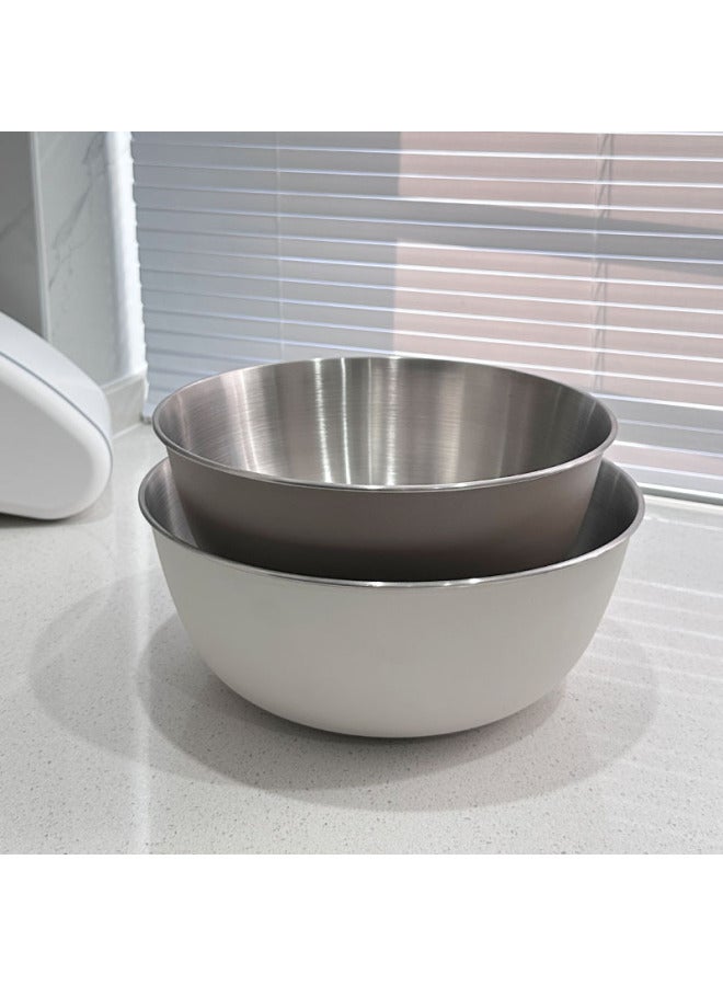 Strict Selection Department Store 304 Stainless Steel Cooking Basin Japanese Scale Basin Spray Color Mixing And Basin Egg Bowl Salad Basin-Specifications:304 Stainless Steel Beige Japanese Basin-Color:25cm  - Image 3