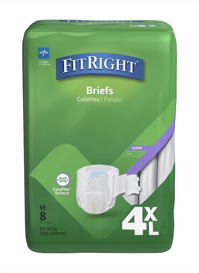 Medline Bariatric Briefs, 65 Inch-94 Inch, 8 Count (Pack of 4)  - Image 1