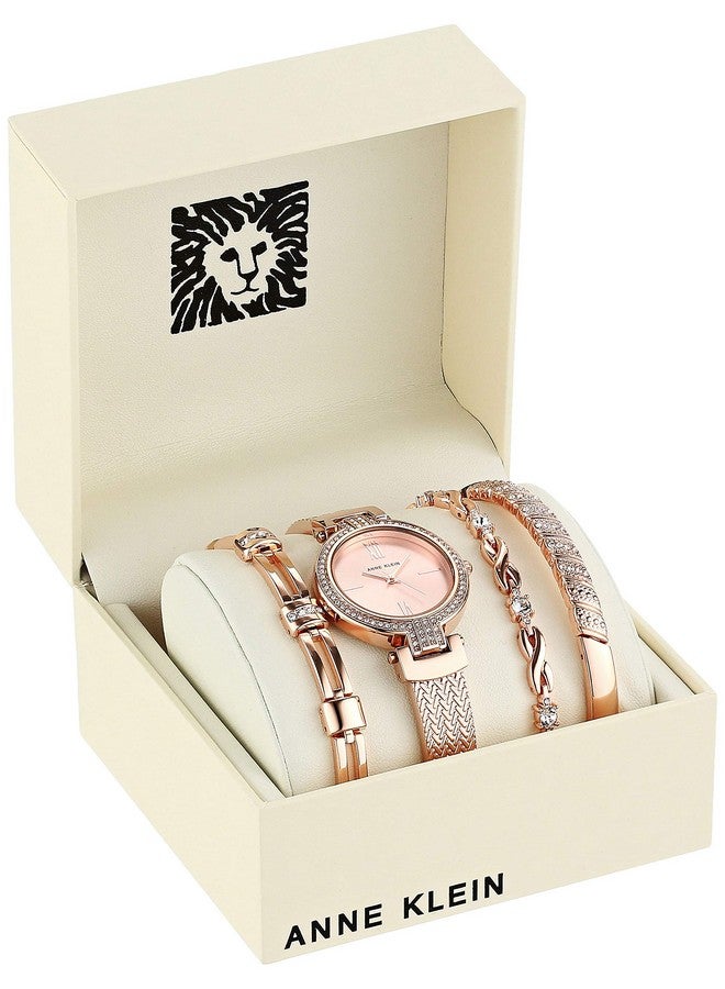 Anne Klein Women's Japanese Quartz Dress Watch with Metal Strap, Rose Gold, 12 (Model: AK/3584RGST) - Image 2