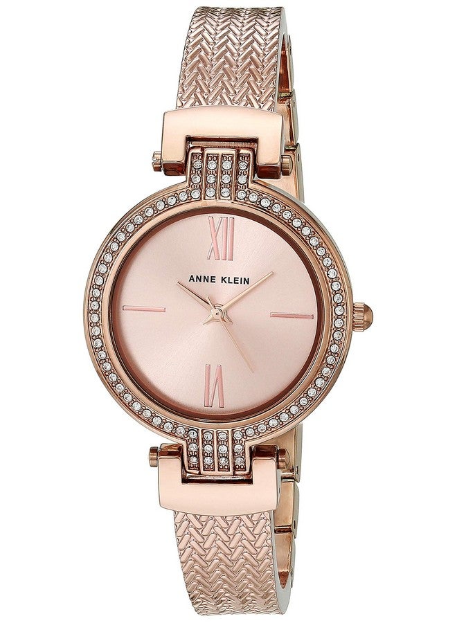 Anne Klein Women's Japanese Quartz Dress Watch with Metal Strap, Rose Gold, 12 (Model: AK/3584RGST) - Image 3