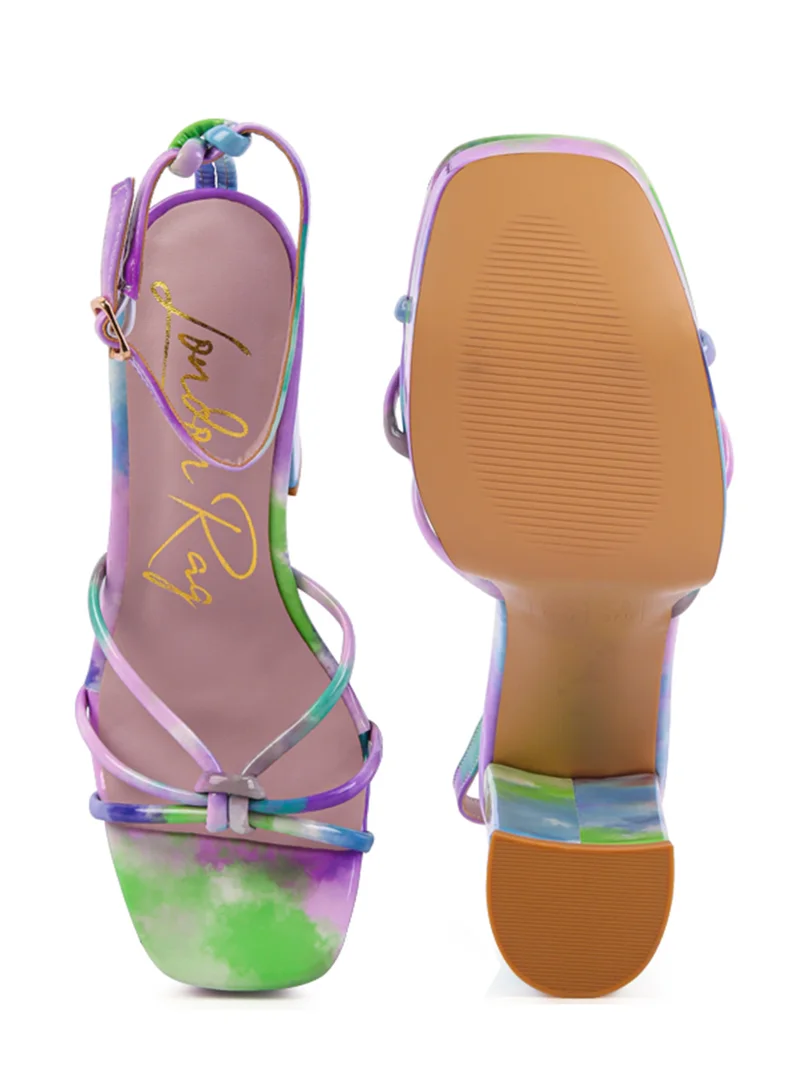 London Rag Purple Tie-Dye High Platform Heeled Sandals