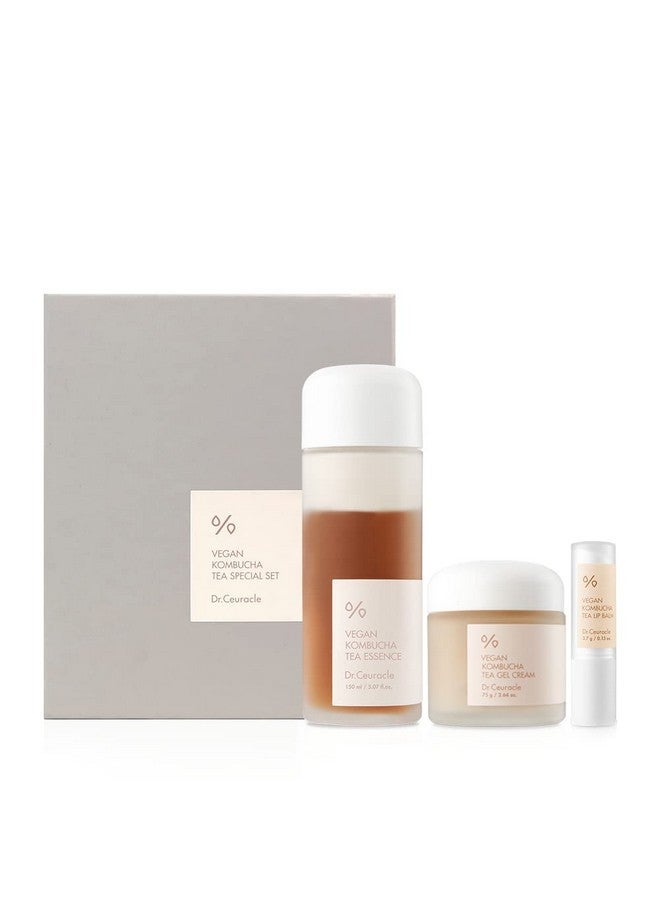 leegeehaam Dr.Ceuracle Vegan Kombucha Tea Special Setㅣ3Piece Skincare Gift With Essence Gel Cream Lip Balmㅣhydrating Detoxifying Nourishingㅣmade In Korea Cruelty Free - Image 1