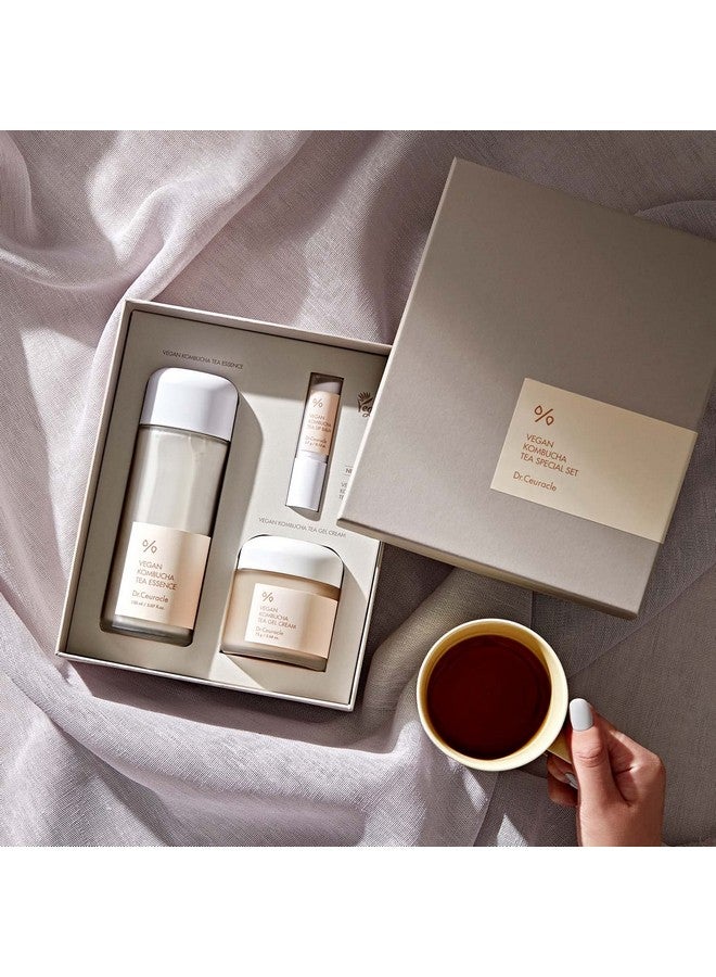 leegeehaam Dr.Ceuracle Vegan Kombucha Tea Special Setㅣ3Piece Skincare Gift With Essence Gel Cream Lip Balmㅣhydrating Detoxifying Nourishingㅣmade In Korea Cruelty Free - Image 3