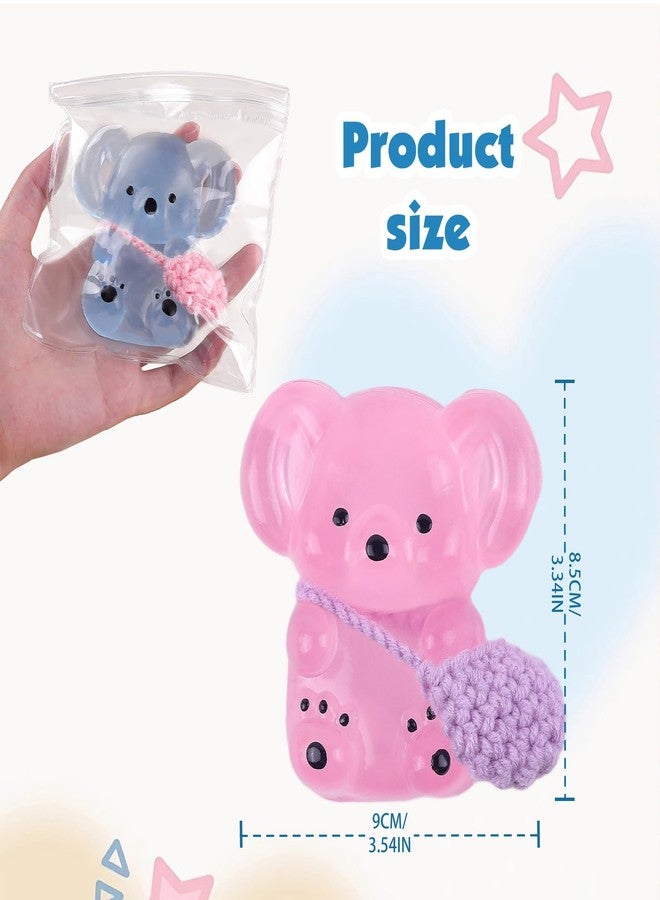 Anboor 2 Pcs Koala Squishies Toys, Soft Crystal Koala Glow in the Dark Squeeze Stress Relief Toy, Cute Animal Squishies Sensory Fidget Toy for Kids and Adults (3.4Inch) - Image 2