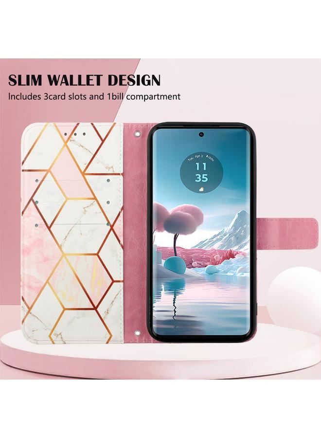 اس-توب جراب لهاتف موتورولا إيدج 40 نيو PT003، جراب جلدي قابل للطي بنمط رخامي - Image 5