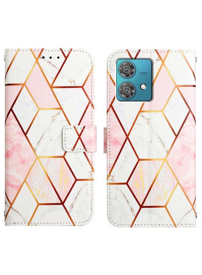 اس-توب جراب لهاتف موتورولا إيدج 40 نيو PT003، جراب جلدي قابل للطي بنمط رخامي - Image 3