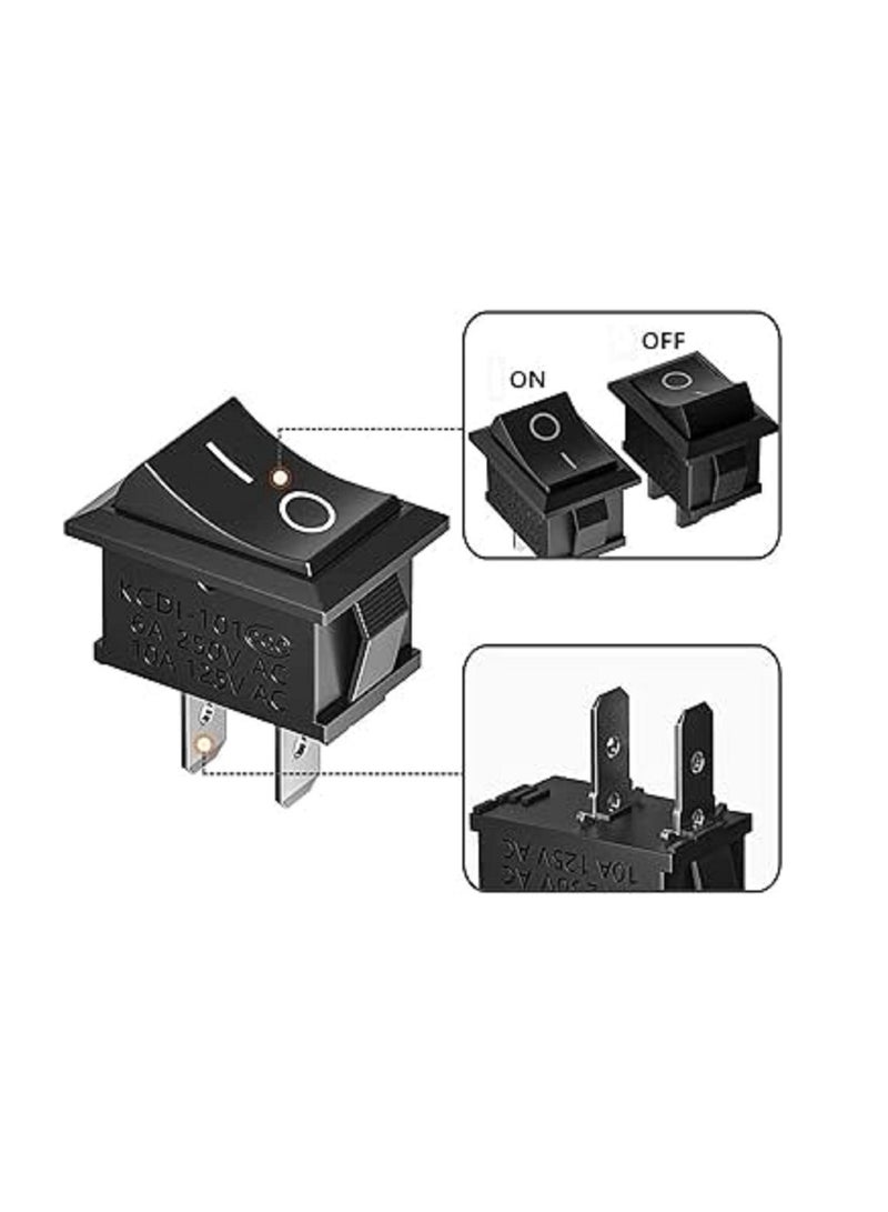 7PCS Rocker Switch Mini Toggle Switch ON-Off 2 Pin 2 Position Inline Press Button - Image 4