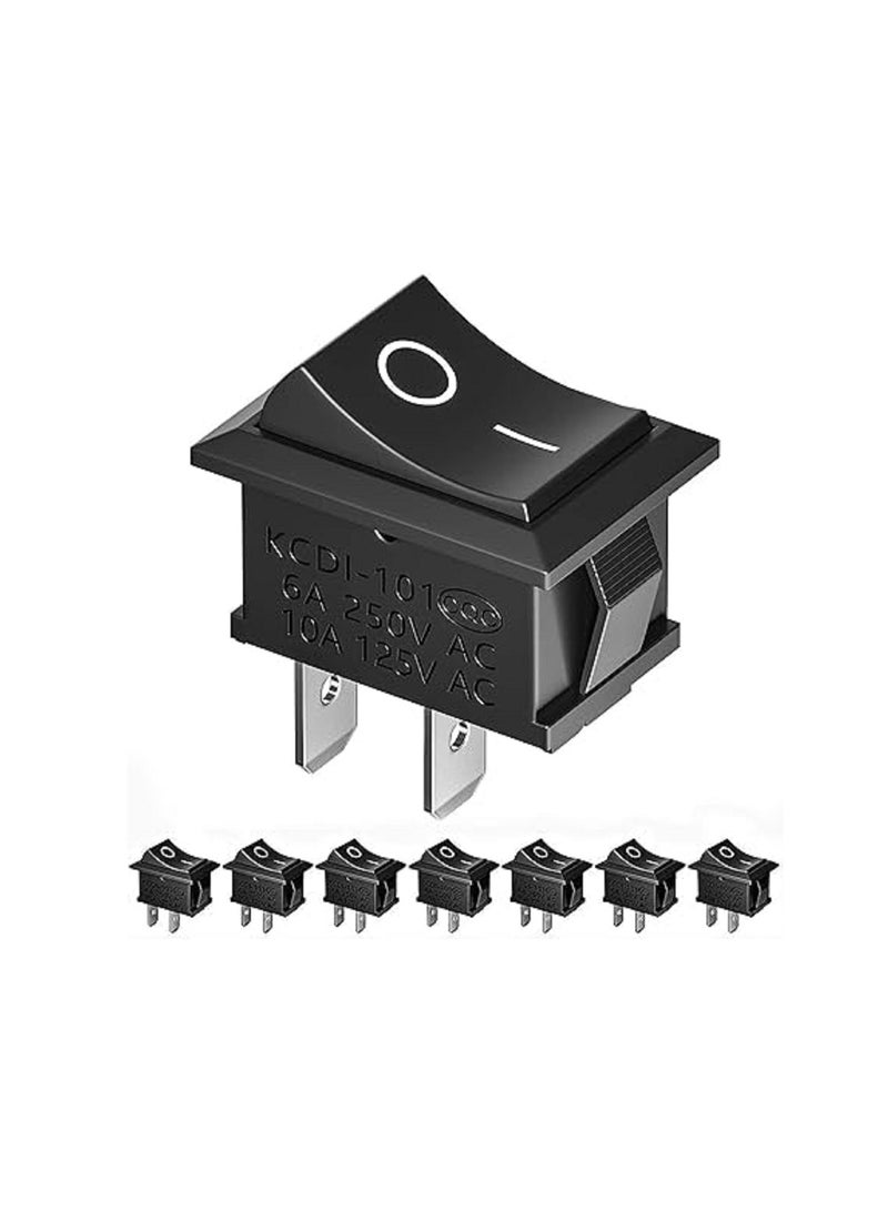 7PCS Rocker Switch Mini Toggle Switch ON-Off 2 Pin 2 Position Inline Press Button - Image 1