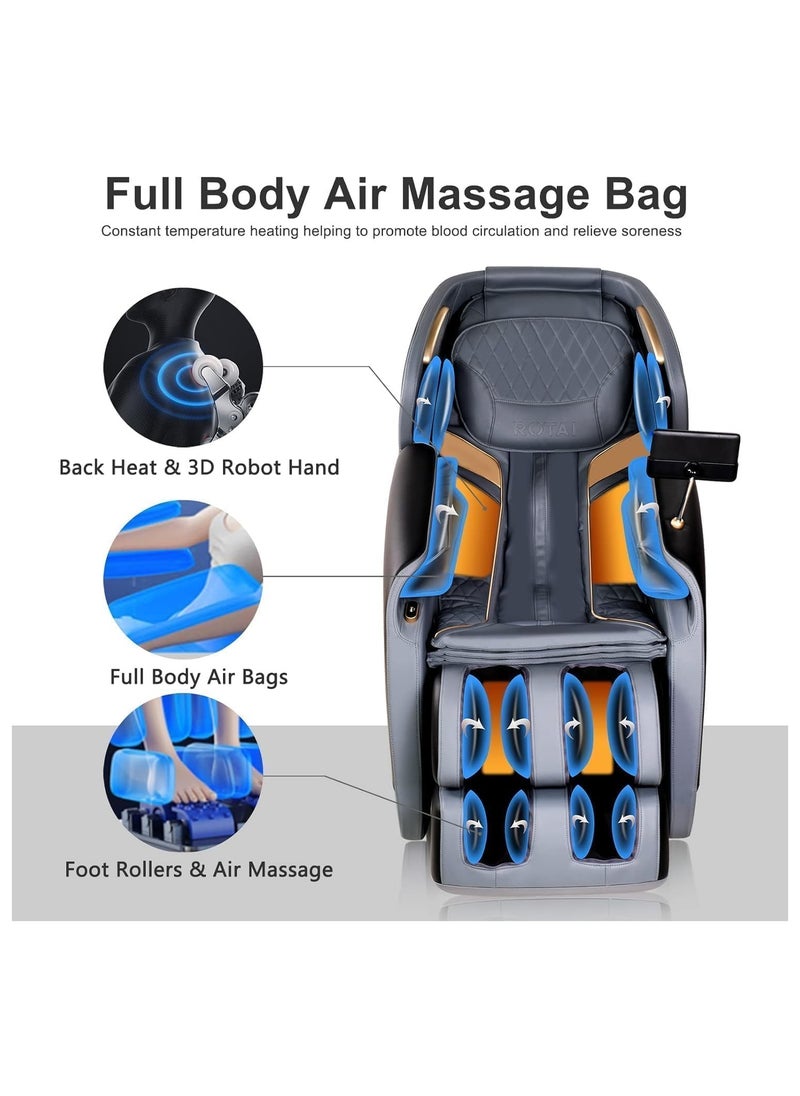OZONE (5 Years Warranty) 4D Iyasu Full Body Massage Chair OZ-4 | Zero Gravity Massage | Airbags | Heat Therapy | Recliner Function | Touch Screen Control | Full Body Shiatsu | Space Capsule