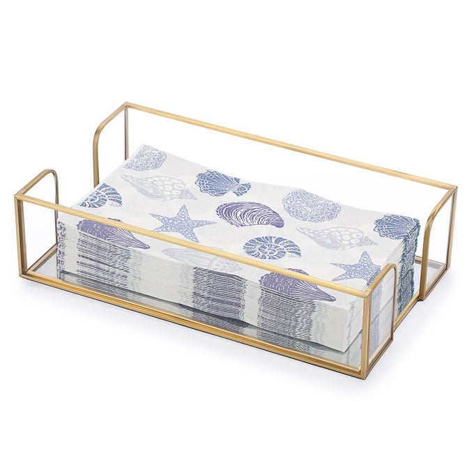 NAPKIN HOLDERGLASS NAPKIN HOLDER TABLESTYLISH GUEST TOWEL HOLDER FOR HAND TOWEL NAPKINRECTANGLE NAPKIN BASKET FOR BATHROOM TOILET KITCHEN DINING TABLE COUNTERGOLD