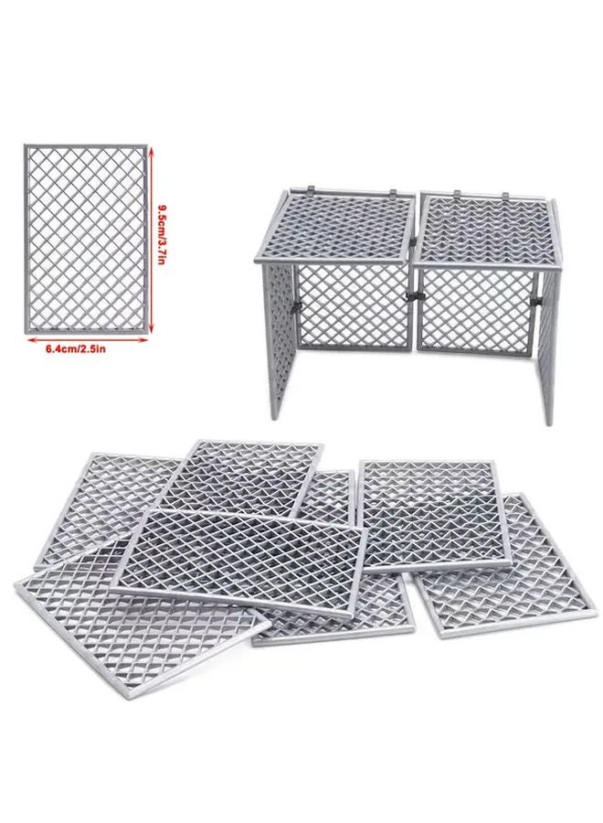 48Pcs Dark Gray Military Base Building Blocks MOC Accessories With Wire Mesh Fence - Image 3