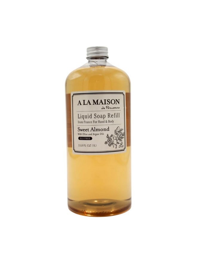 A La Maison - French Liquid Hand Soap Refill Sweet Almond Natural Hand Wash Made With Essential Oils Biodegradable Plantbased Vegan Crueltyfree Alcohol & Paraben Free (33.8 Oz 1 Pack) - Image 1