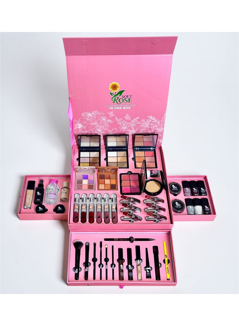 Soft Rose Pink Complete Makeup Box - Image 1